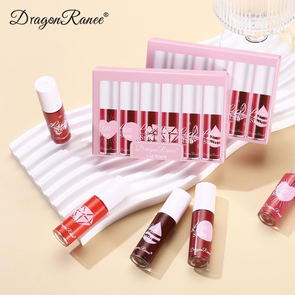 Dragon Ranee Глазурь для губ, туманная поверхность, питательный блеск для губ, краска для губ, помада для губ, 6 цветов, набор красок для губ, набор для губ с красной водой