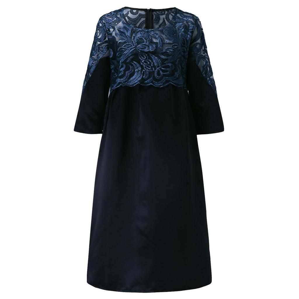 2022 Кружевное лоскутное вечернее платье из двух частей большого размера со средним рукавом