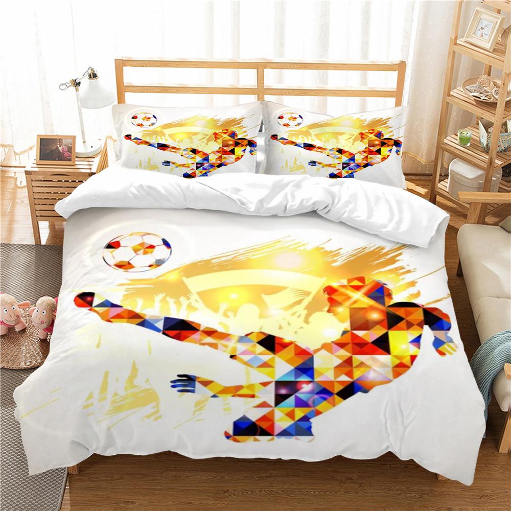 Комплект постельного белья 2/3 шт. пододеяльник, пододеяльник с 3D футбольным принтом, домашнее постельное белье, полиэстер, микрофибра, моющийся для спальни