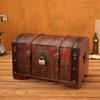 Vintage Lockable Wooden Storage Box - Pirate Prop and Household Organizer