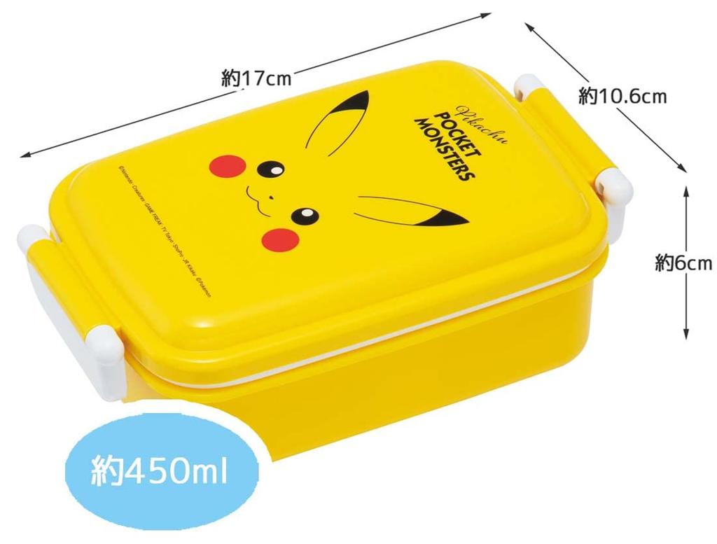 Skater Lunch Single Made in Pokemon Pikachu Face RBF3ANAG Kids' Box, Tier, 450ml, Dome-Shaped, Antibacterial, Japan, 23,