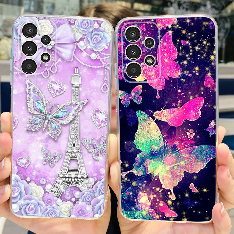 For Samsung A13 M13 M23 M33 Galaxy Case Flowers Butterfly Astronaur Phone Case Back Cover Soft Bumper Samsung Galaxy A13 M23 Bag