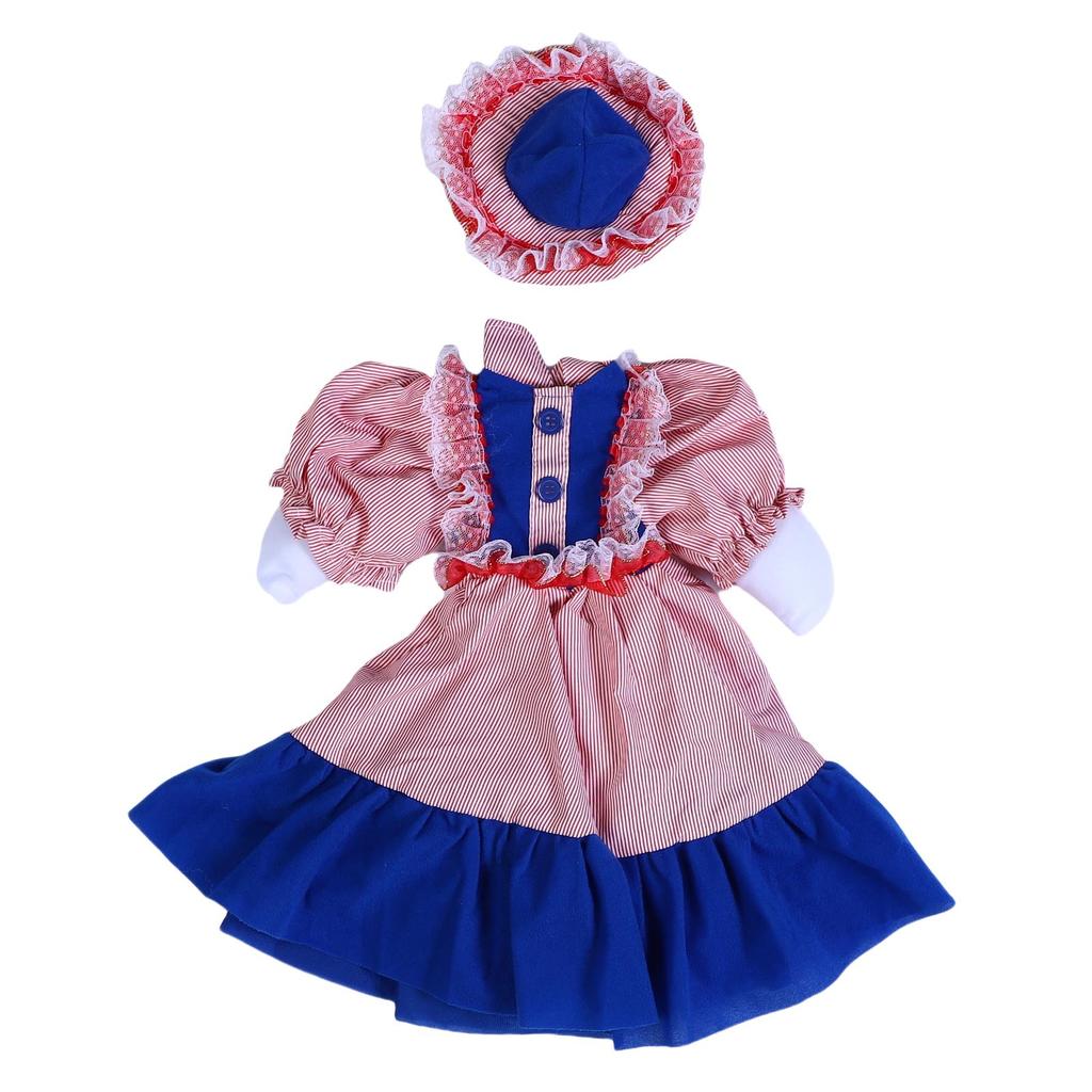 Porch Goose Outfit Lovely Goose Statue Dress Hat Costume Set for Outdoor Patio Yard Lawn Garden Decor Blue Red