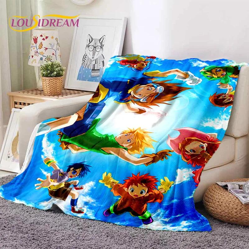 Мягкое фланелевое одеяло в стиле ретро Digimon Adventure Monster Cartoon для кроватей, диванов, пикников, плед для покрывала, детский подарок