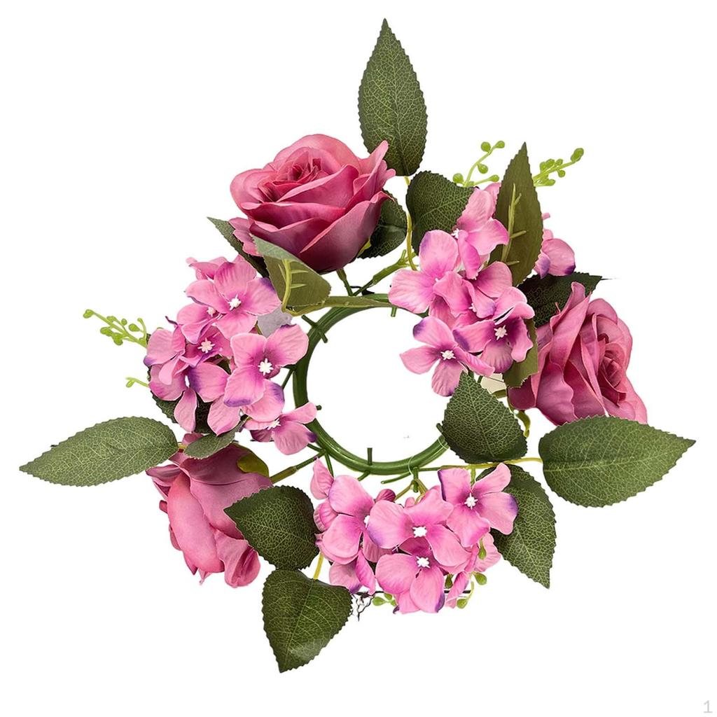 Рождественские венки со свечами и кольцами Мини искусственный настольный рождественский венок держатель