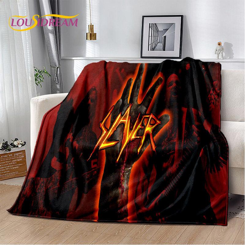 Мягкое плюшевое одеяло Slayer Heavy Metal Band, фланелевое одеяло, одеяло для гостиной, спальни, кровати, дивана, чехол для пикника, теплое детское одеяло