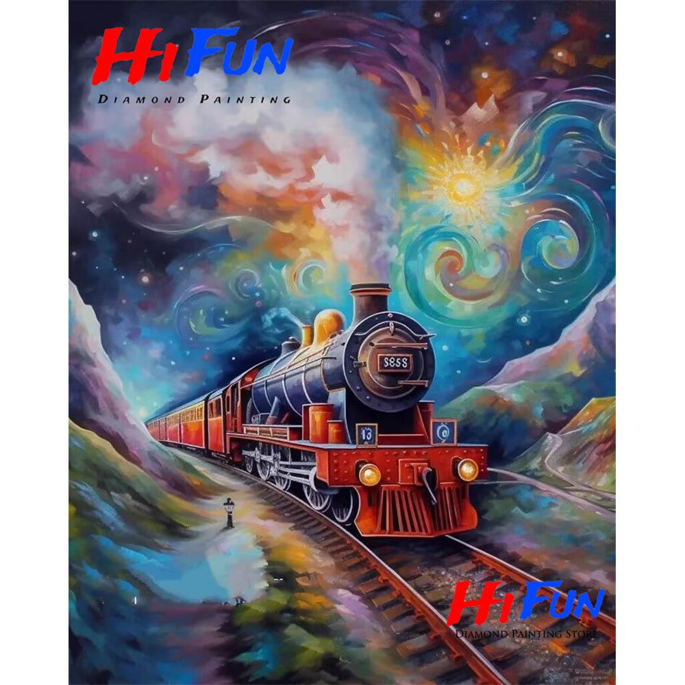 Паровозик Алмазная мозаика Постер поезда Harris Express для детской комнаты Декор своими руками Мозаичная вышивка Милые подарки 2026