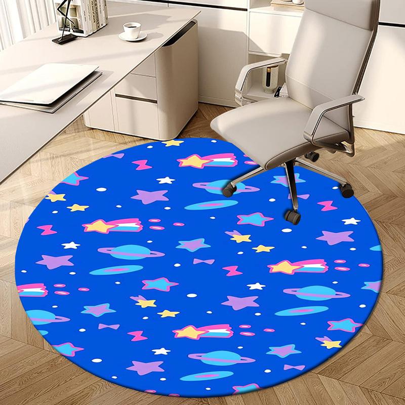 1pc Office Carpet Chair Mats Space Stars Planets Universe Pattern Perfect for Decorating Office Chairs, Living Rooms, Or Bedrooms