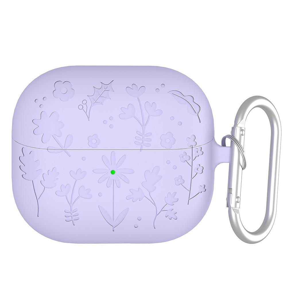 Силиконовый чехол для наушников с резным рисунком цветов для Samsung Galaxy Buds 3/3 Pro
