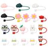 Sealing Lids Drinkware Accessories Cartoon Straws Plugs Silicone Dust-Proof Cap Pipette Tip Cover