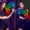 1 шт. Рейв-фан японский большой веер музыкальный фестиваль 33 см китайский красочный градиент ручной складной светоотражающий