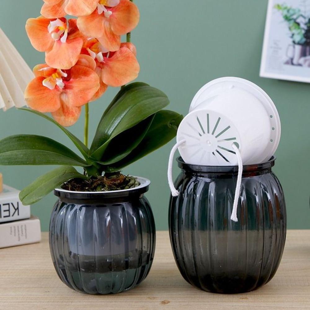 Пластиковый влагопоглощающий цветочный горшок, прозрачный, автоматический полив, садовый декор