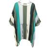 Striped Pattern Five-quarter Sleeve Tunic M Women Used