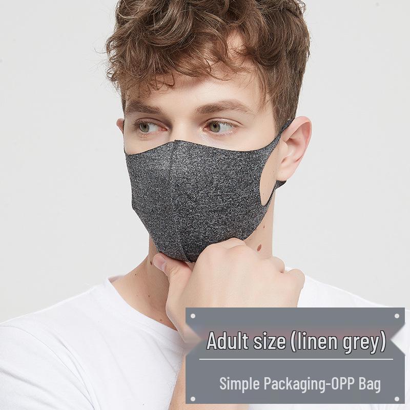 3D черная маска из ледяного шелка: Женский дышащий, пыленепроницаемый, моющийся, солнцезащитный с нанесенным логотипом - Подходит для всех сезонов.