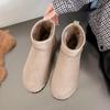 Осенне-зимние короткие зимние сапоги-трубы для женщин, трансграничные, большого размера, плюс, средний каблук, плоская подошва, хлопковые сапоги 35-41