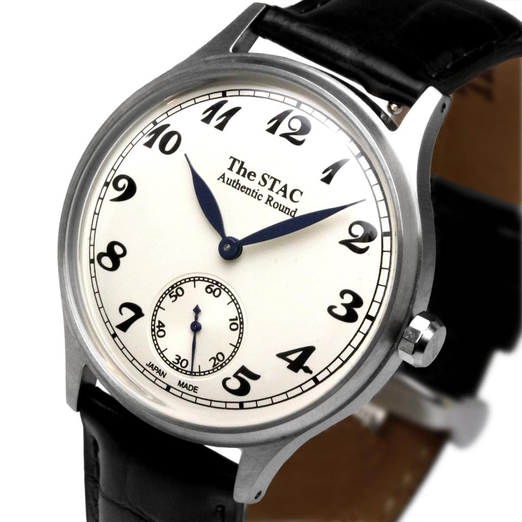 Часы STAC Made in Japan 36 мм Classic Retro Unisex White Black Croco Leather [The Stack] Мужские Женские ST-AR002