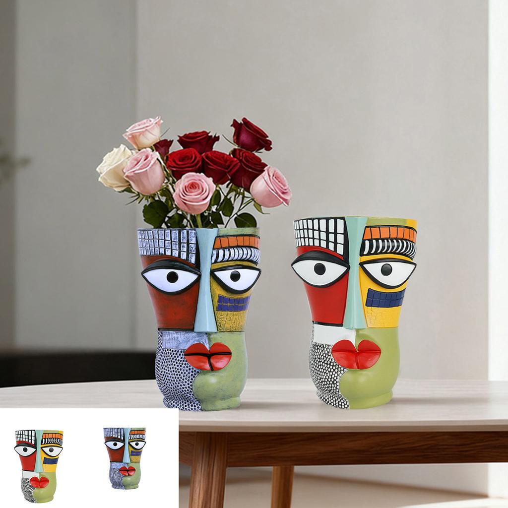 Picasso-Inspired Abstract Face Flower Pot - Brutalism Planter With Sculptural Art For Home Decor & Planting
