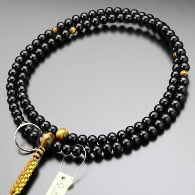 Четки для молитвы Soto Zen Buddha для мужчин Shakuni Ebony Tiger Eye Stone из настоящего серебра Четки для молитвы Kyoto Prayer Beads Kyoto 108 бусин Double