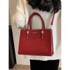 Red High-end Texture Tote Bag Temperament Portable Shoulder Crossbody Bag Women Spring New Large Capacity Casual Square Bag