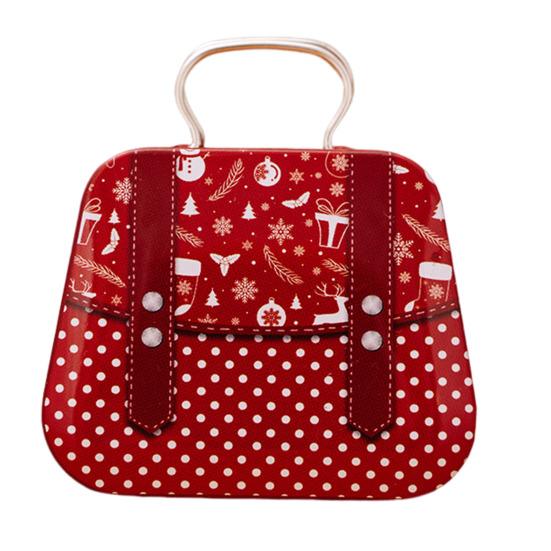 Рождественская коробка для конфет с ручкой, мини-железная сумка, держатель для закусок в виде снеговика и Санты, Рождество