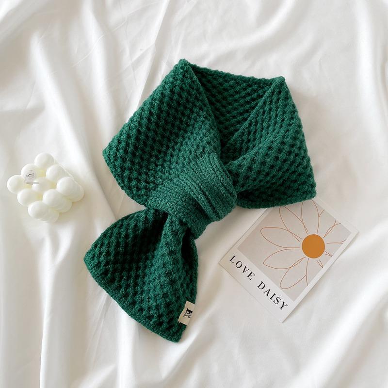 Knitted Cross Small Scarf Women's Winter Scarf Autumn and Winter New Small Versatile Warm Scarf