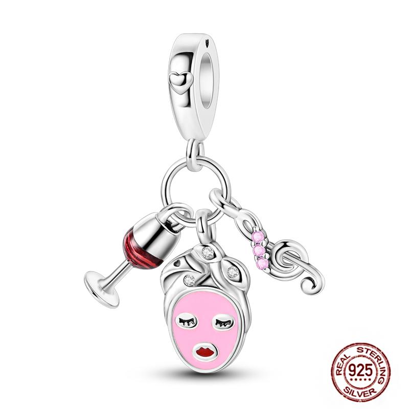 Ежедневные статьи Медные розовые парфюмерные шармы Камера Гантель Смарт-часы Бусины Подходят для оригинальных браслетов DIY Ювелирный подарок