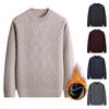 Men's Casual Round-neck, Fleece And Thickened Warm Knitted Sweater, Men's Pullover Sweater