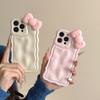 Ins милый трехмерный бант для чехла iPhone 16 Pro Max iPhone 17 15/14 волнистый край