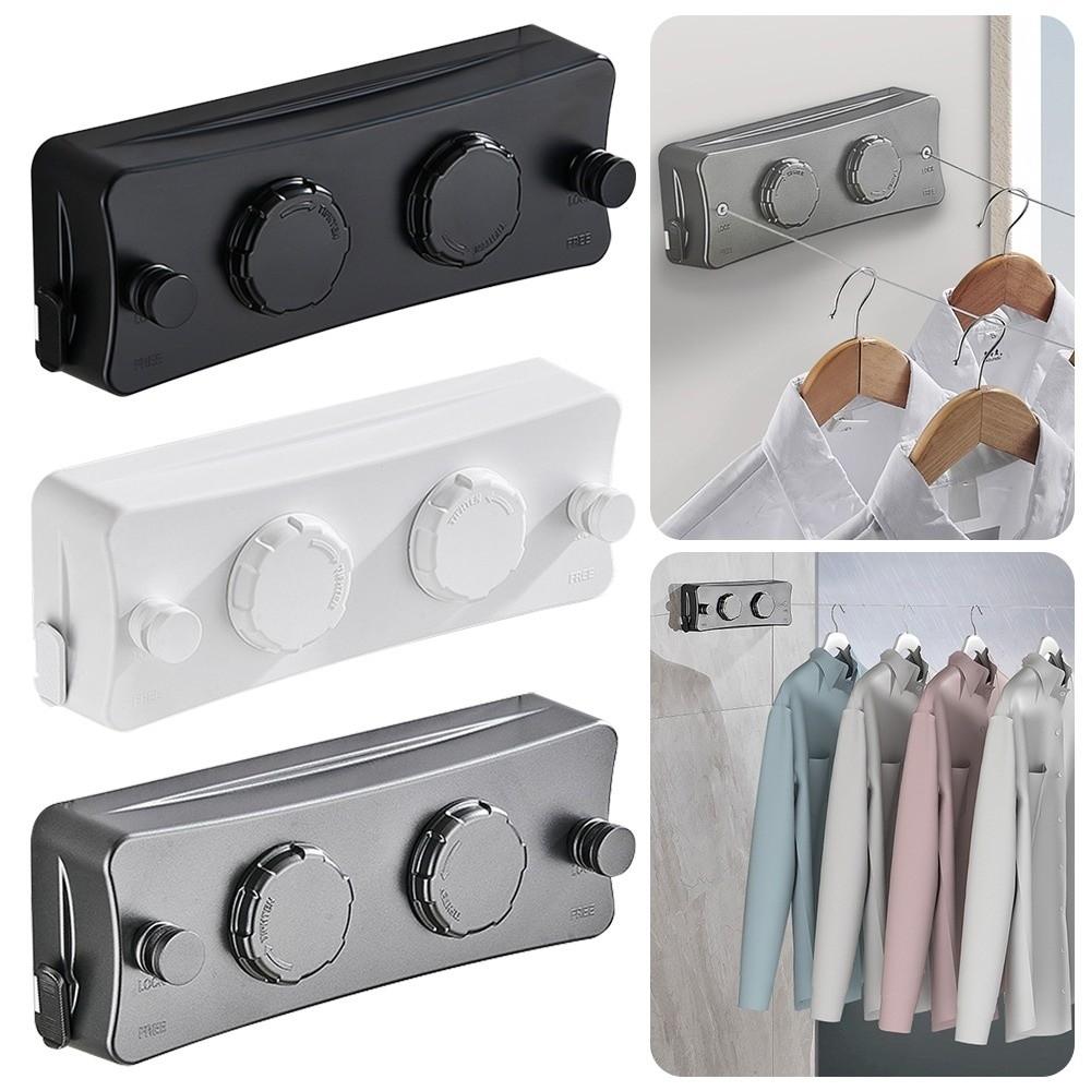 5.1 Meters Length Retractable Clothesline Wall-Mounted Adjustable Heavy Duty Drying Rack Double Wire Stainless Steel Clothesline