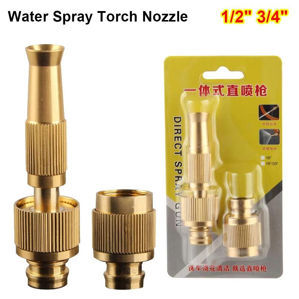 1Set with Quick-connect Connector Water Spray Torch Nozzle Garden Hose Pipe Fitting