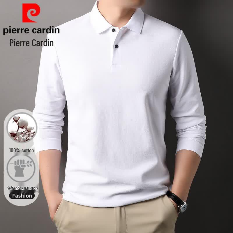 Pierre Cardin Men's Long-Sleeve Cotton Polo Shirt