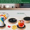 Vintage Wood Coasters Drink Absorbent Wooden Drink Placemats Round Felt Wooden Tea Mat  Coffee Bar
