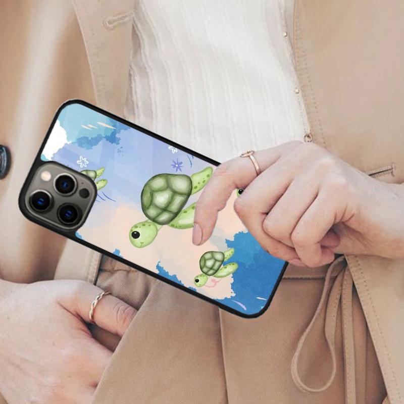 Магнитный чехол для телефона с изображением черепашонка для APPLE iPhone 17 Air 16 14 13 12 Pro Max 15 Plus Беспроводная зарядка С чехлом MagSafe
