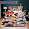 1PC The Powerpuff Girls Bedding Quilt Set Quilt Cover Pillowcase Home Decoration Birthday Gift (1 * duvet cover + 2 * pillowcase, without core)A9