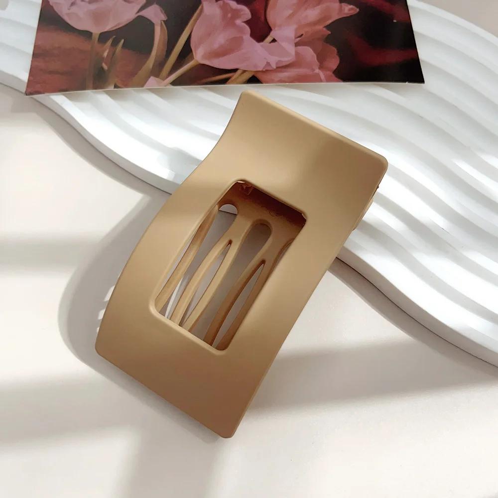 Large Matte Leopard Rectangle French Flat Hair Clips for Women Girls Duckbill Claw Grip Styling Accessories for Thick Thin Hair