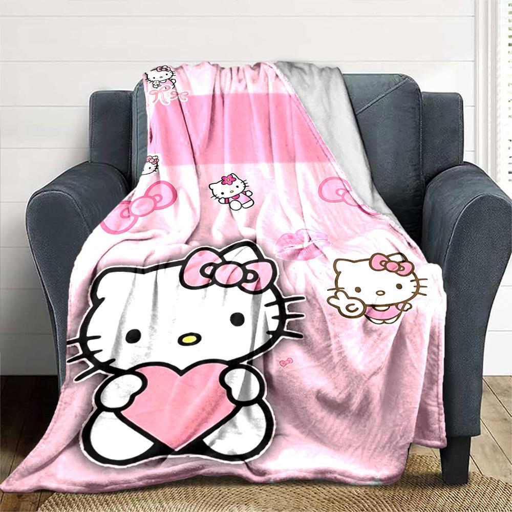 1 шт. Плед Hello Kitty с именем Легкий фланелевый плед для дивана, кровати, путешествий, кемпинга, гостиной, офиса, дивана, кресла