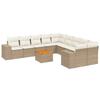 VidaXL Salon de Jardin avec Coussins 11 pcs, Canapés de Terrasse, Ensemble de Meubles de Patio, Mobilier d'Extérieur, Beige 3225638