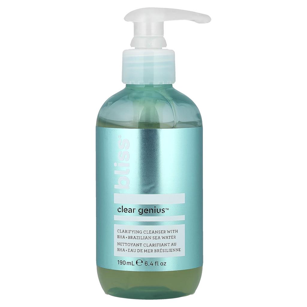 Bliss, Clear Genius™, Очищающее средство для лица, с BHA + бразильской морской водой, 6,4 жидких унции (190 мл)