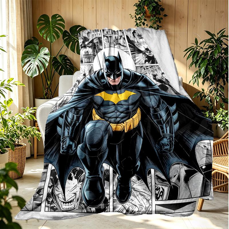 Batman Pattern Blanket for Home Decoration, Bed, Sofa, Car Travel, Camping, Suitable for All Seasons, Birthday Christmas Gift
