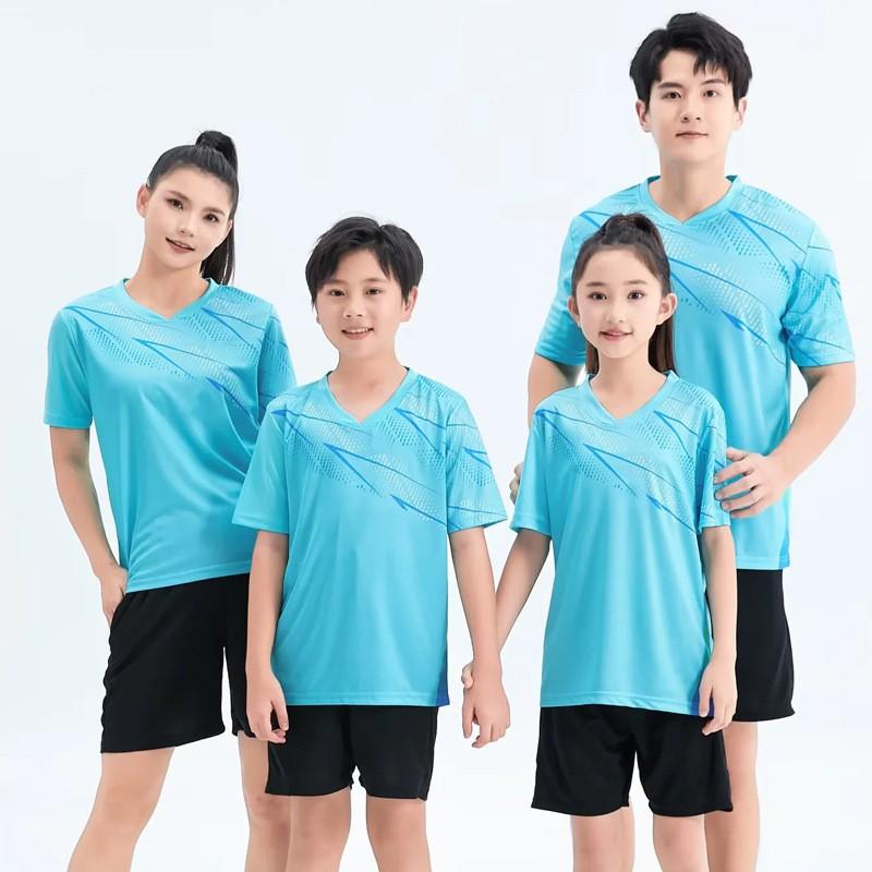 Quick-Dry Kids Badminton Sport Set Breathable Unisex Athletic Shirt Shorts Tennis Table Training Competition