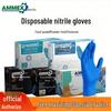 AMMEX High Elasticity Blue Nitrile Gloves, Powder-Free, Acid and Alkali Resistant for Housework and Cleaning.