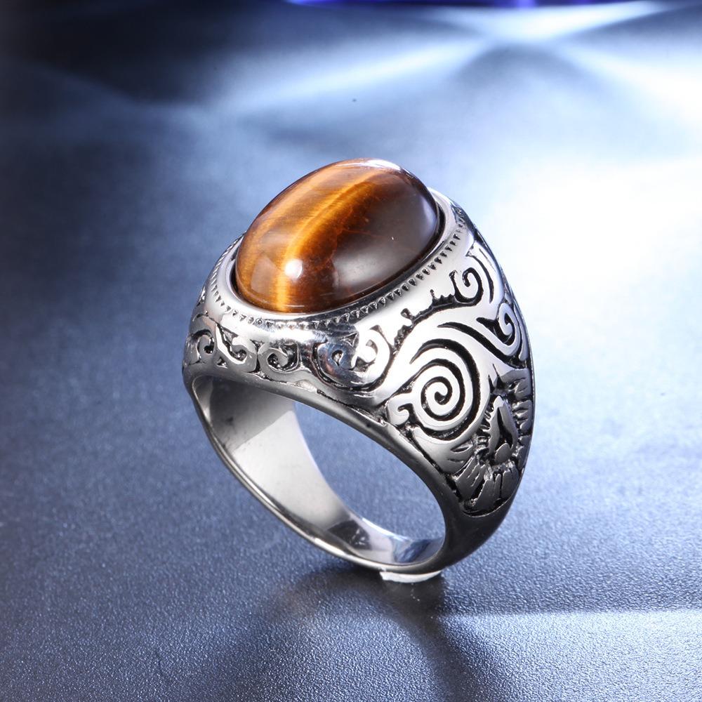 Винтажное Ручное Турецкое Ювелирное Изделие Синий Бирюзовый Черный Цирконий Кольцо Ретро Серебристый Цвет Мужское Обручальное Кольцо Классическое Помолвочное Ювелирное Изделие