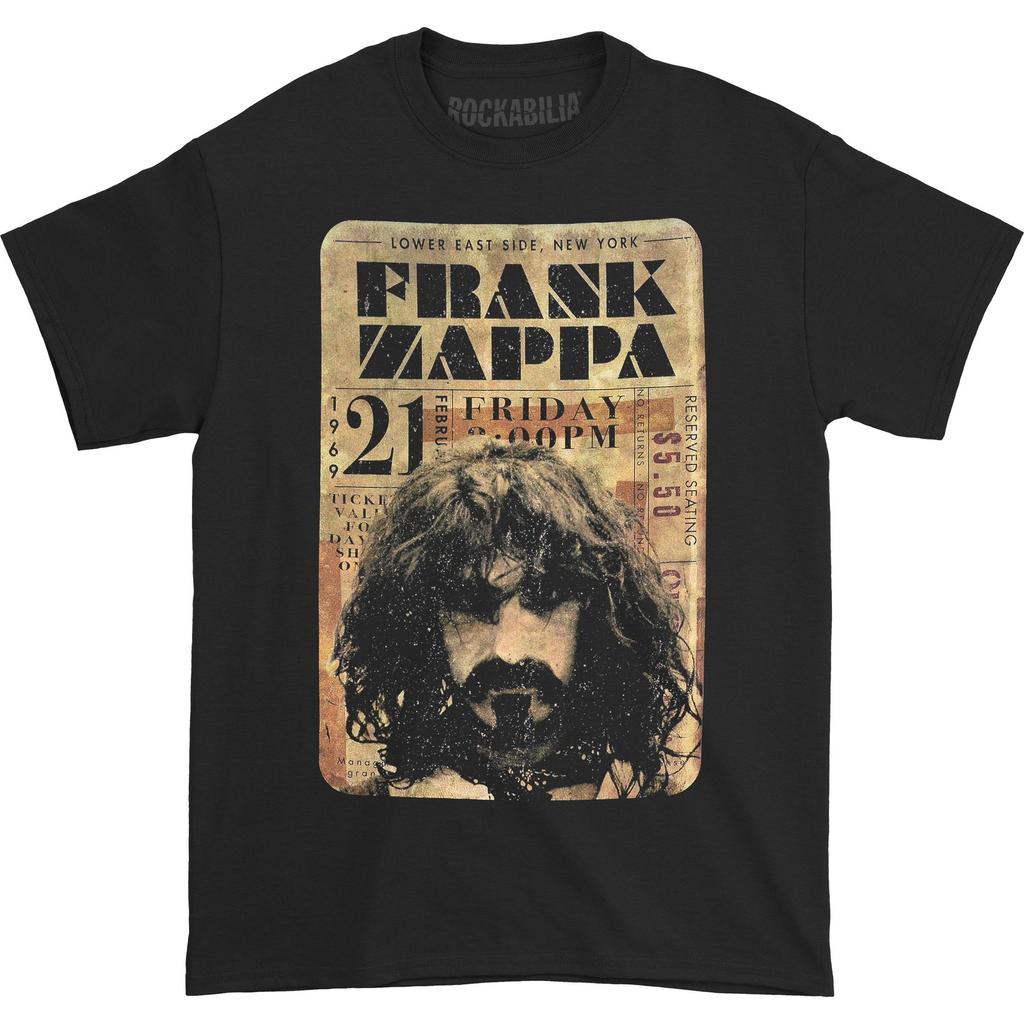 Men's Frank Zappa Concert Ticket Slim Fit T-Shirt Mens Womens Tees Top Black