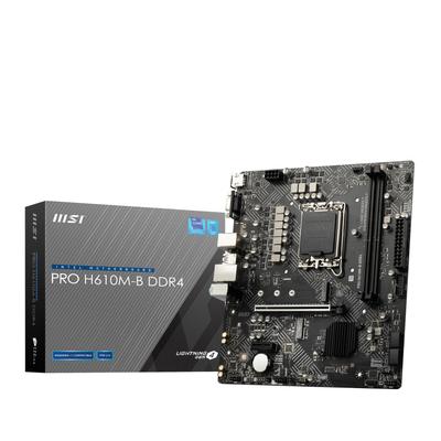 Материнская плата MSI PRO DDR4 с Intel H610, совместимая с процессором 12-го поколения MB5702 H610M-B Micro-ATX [оборудованный чипсет] (LGA1700)