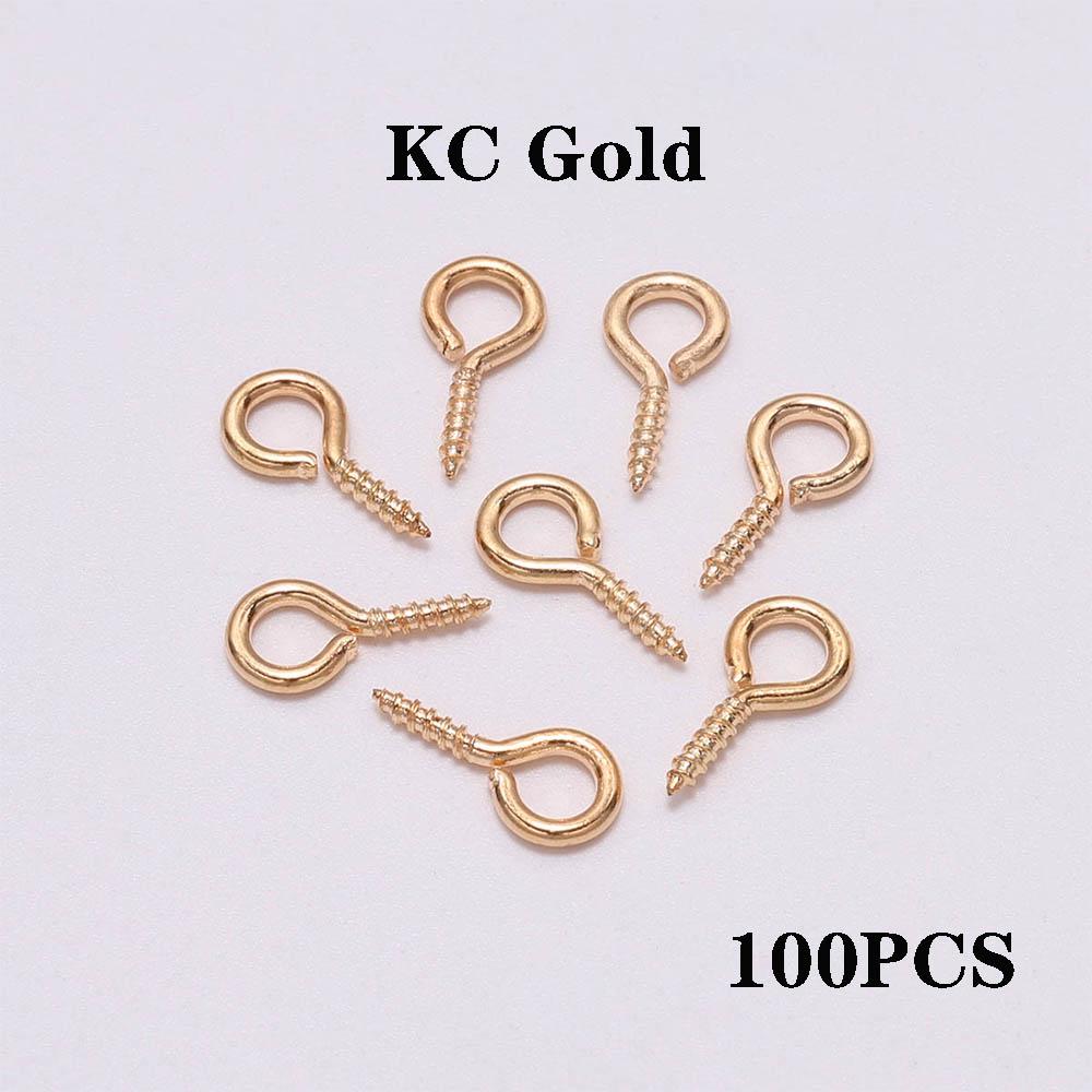 200pcs Small Tiny Mini Eye Pins Eyepins Hooks Eyelets Screw Threaded Clasps Hooks DIY For Jewelry Making Accessories Wholesale