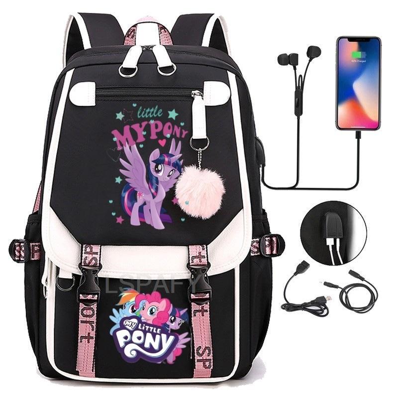 Рюкзак My Little Pony Пэчворк Вместимость Мультяшный Рюкзак Дорожная Сумка-Рюкзак Женская Сумка-Рюкзак Холщовый Для Ноутбука Школьные Сумки