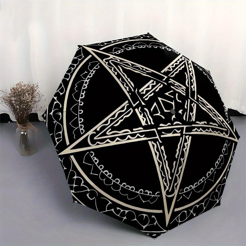 Pentagram Wall - Decorative Star Decal for Home, Office, or Classroom Umbrella, Portable 3-Fold Umbrella for Men & Women,Christmas Gift ES195