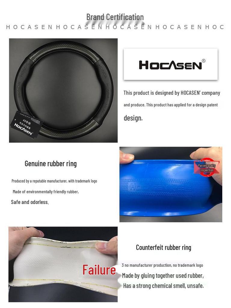 Car Steering Wheel Cover for Accord, CRV, XRV, Vezel, Spirior, and Crider - Carbon Fiber