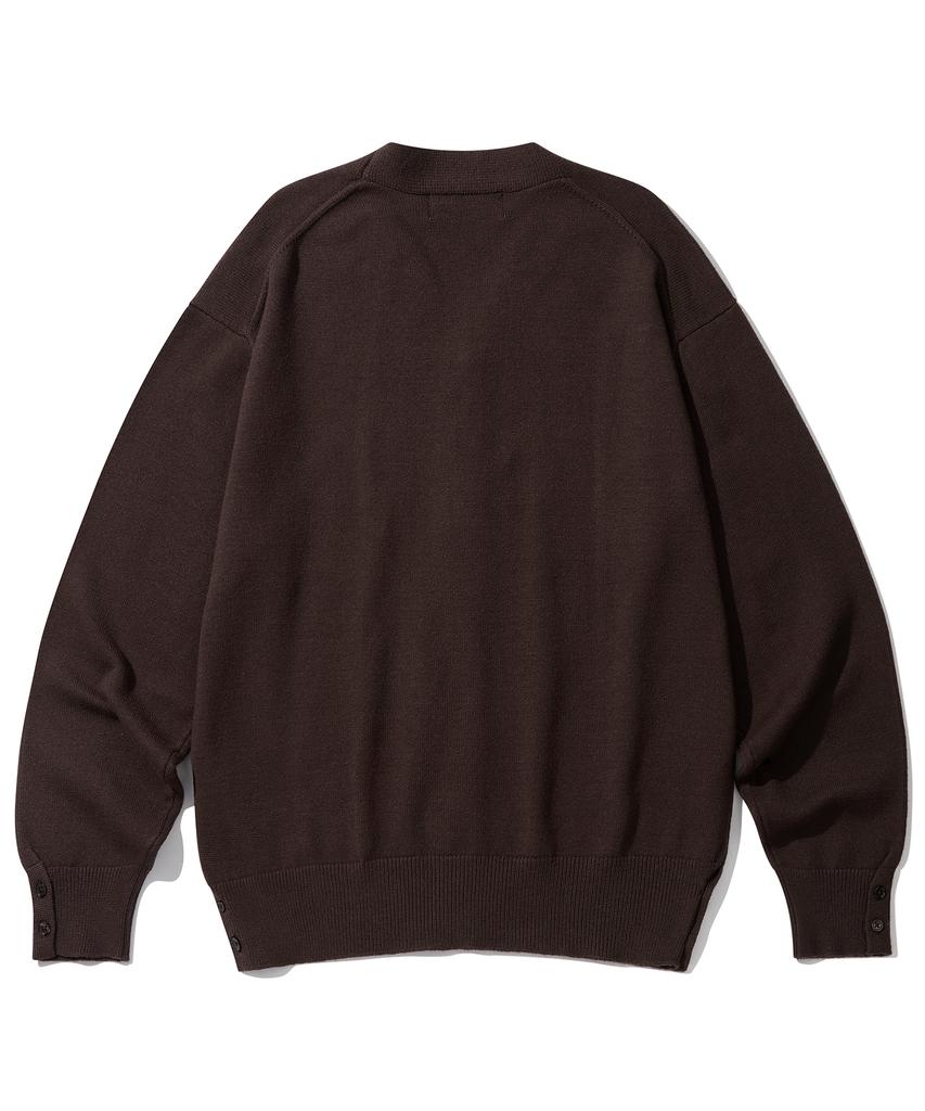 Кардиган Secondmono Solid с 3 пуговицами [Коричневый]_Secd003Brown