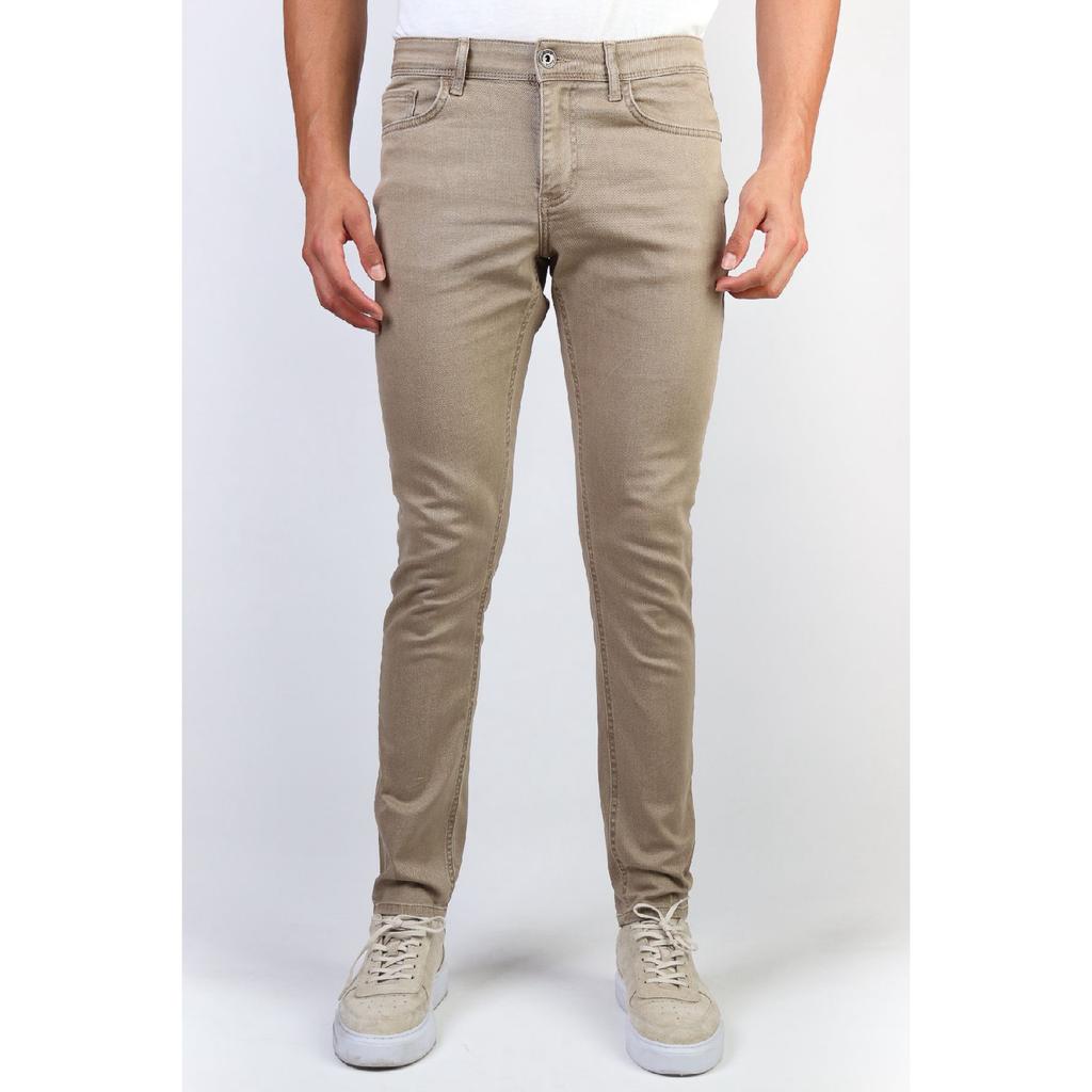 Мужские бежевые облегающие джинсы из гибкой лайкры Джинсы Hlthe001966